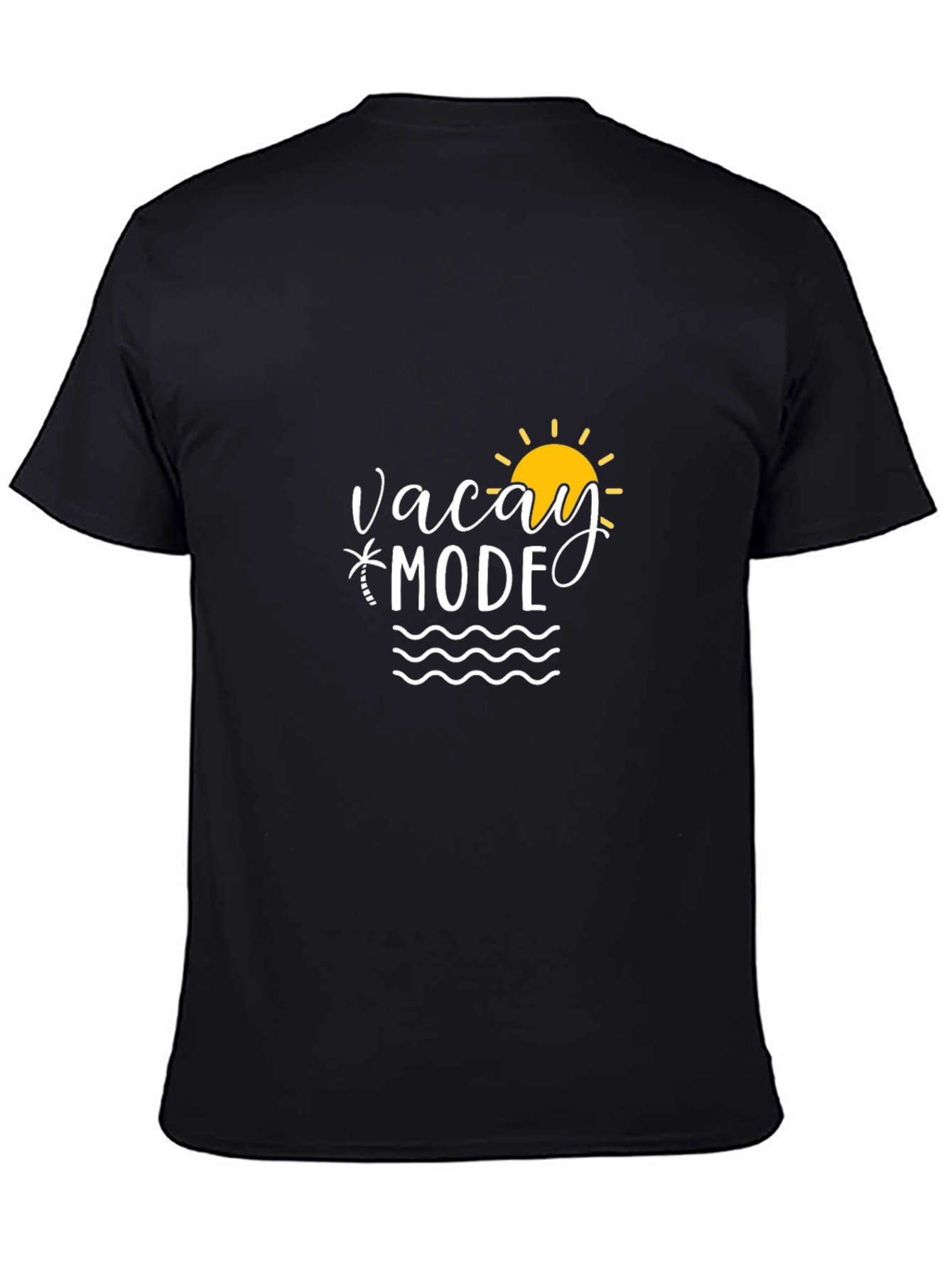 Vacay Mode Black T-Shirt: Beach Vacation Ready