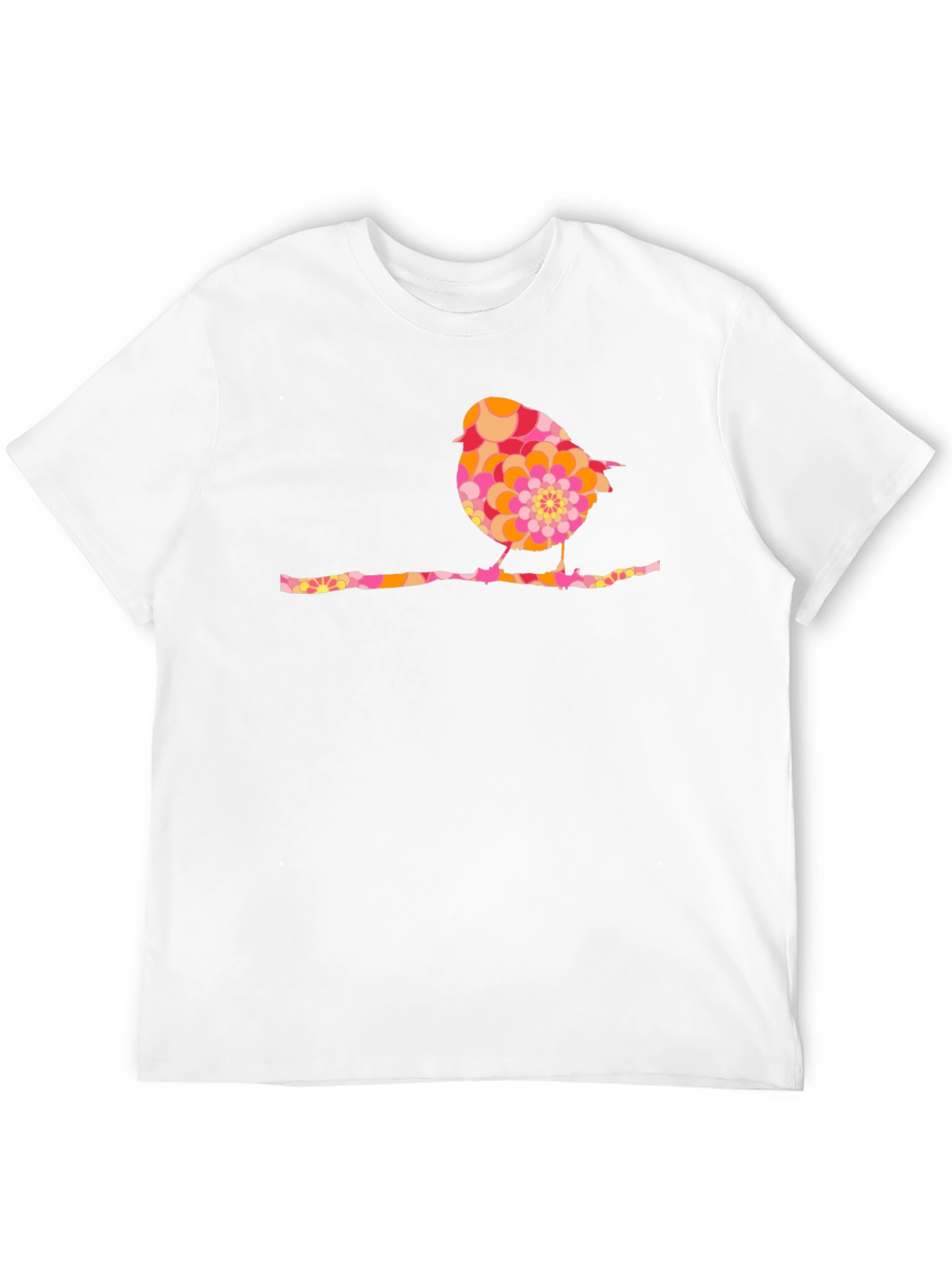 Retro Bird Graphic Tee - Black Cotton Blend Shirt