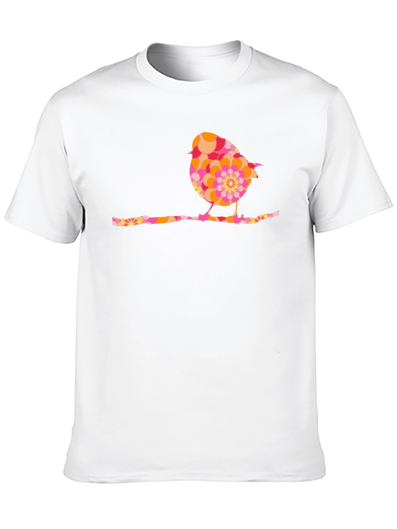Retro Bird Graphic Tee - Black Cotton Blend Shirt