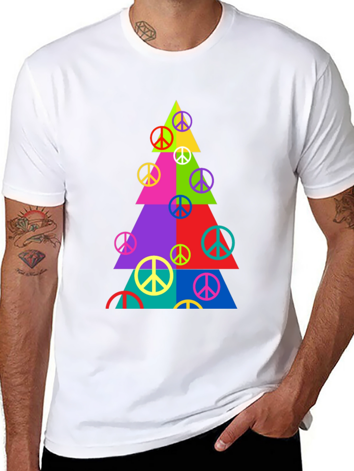 Peace Sign Christmas Tree T-Shirt