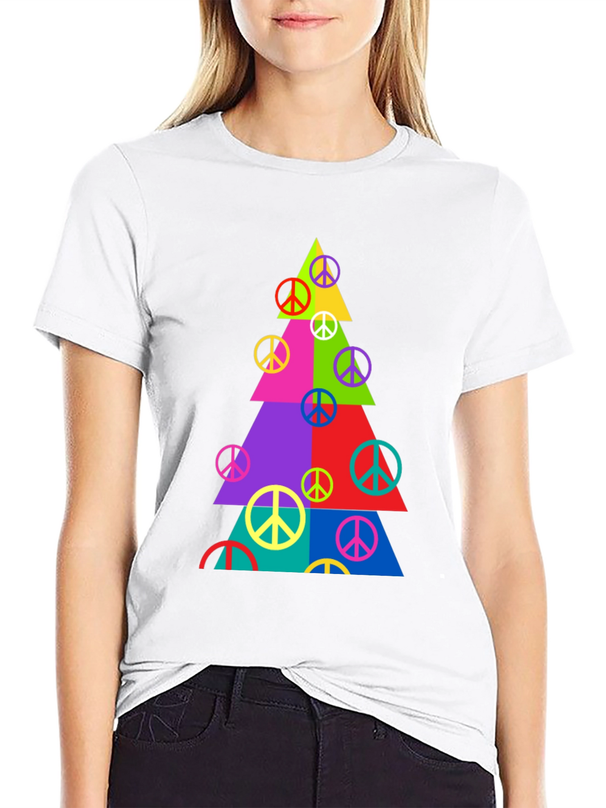 Peace Sign Christmas Tree T-Shirt