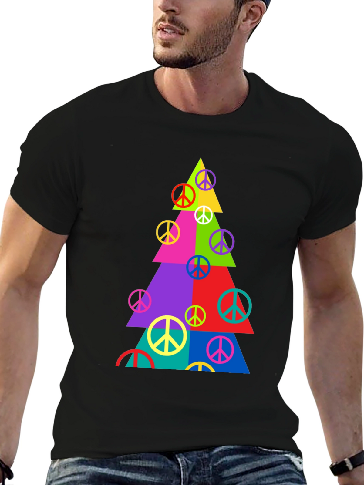 Peace Sign Christmas Tree T-Shirt