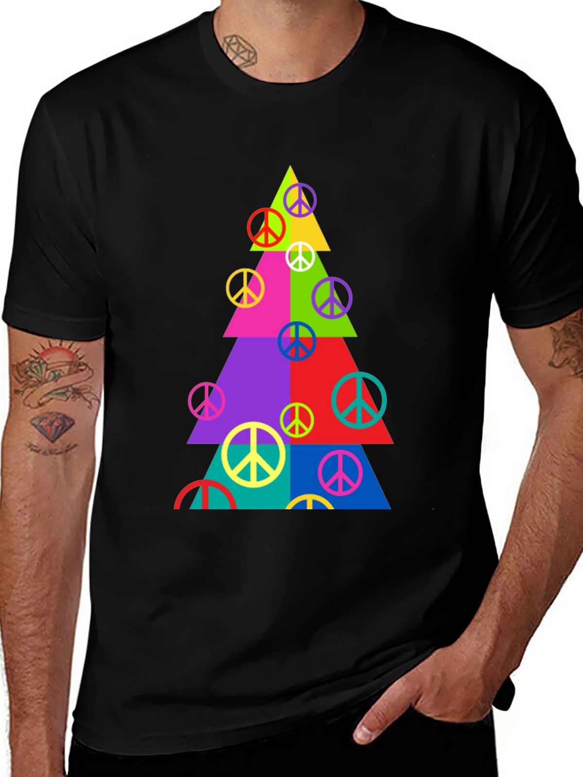 Peace Sign Christmas Tree T-Shirt