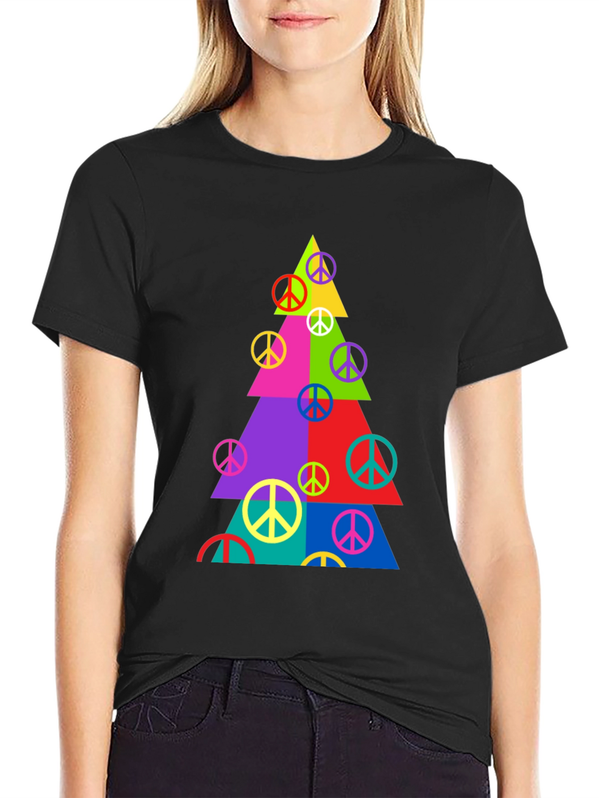 Peace Sign Christmas Tree T-Shirt