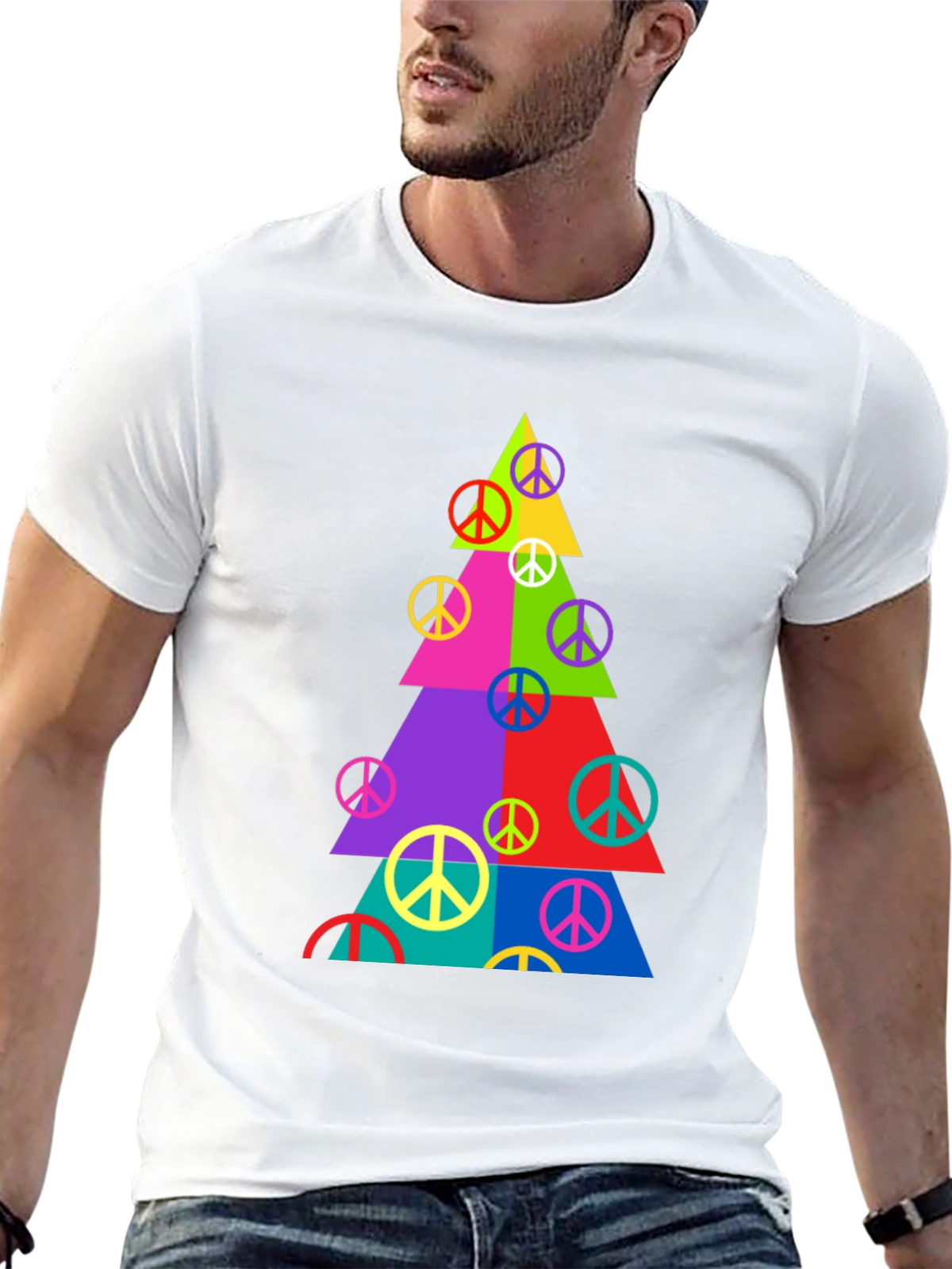 Peace Sign Christmas Tree T-Shirt