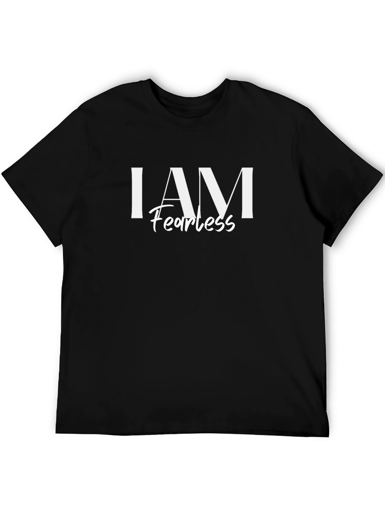 I Am Fearless Graphic Print Black T-Shirt