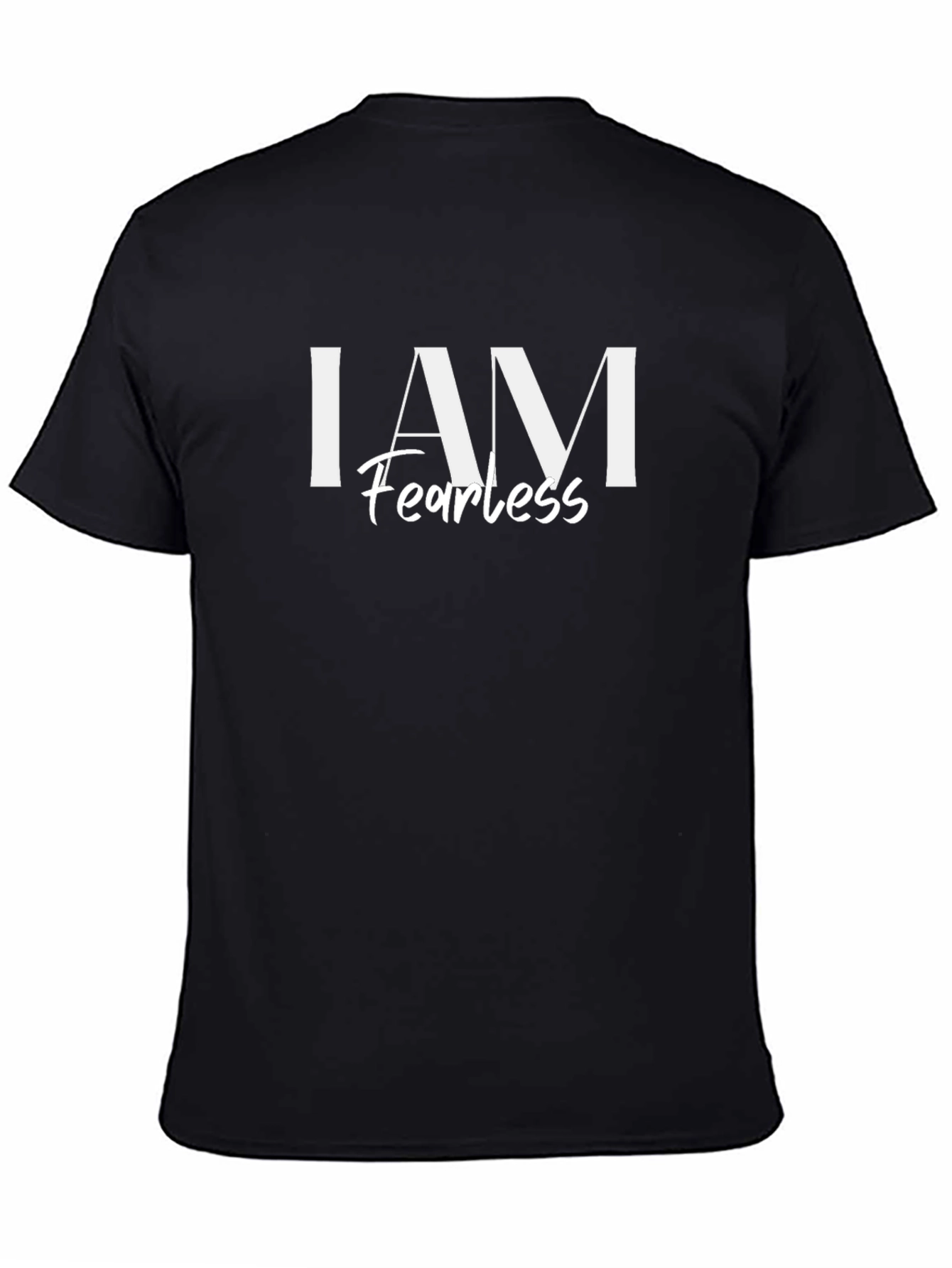 I Am Fearless Graphic Print Black T-Shirt