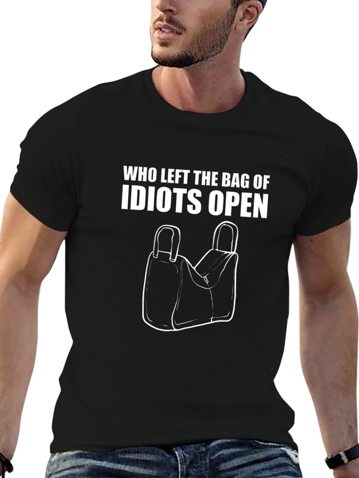 Funny Idiots Bag Graphic T-Shirt