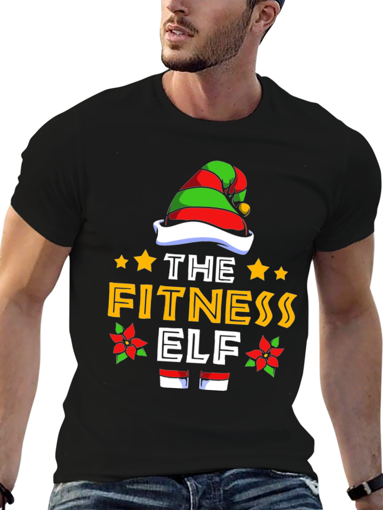 Fitness Elf T-Shirt - Holiday Workout Apparel