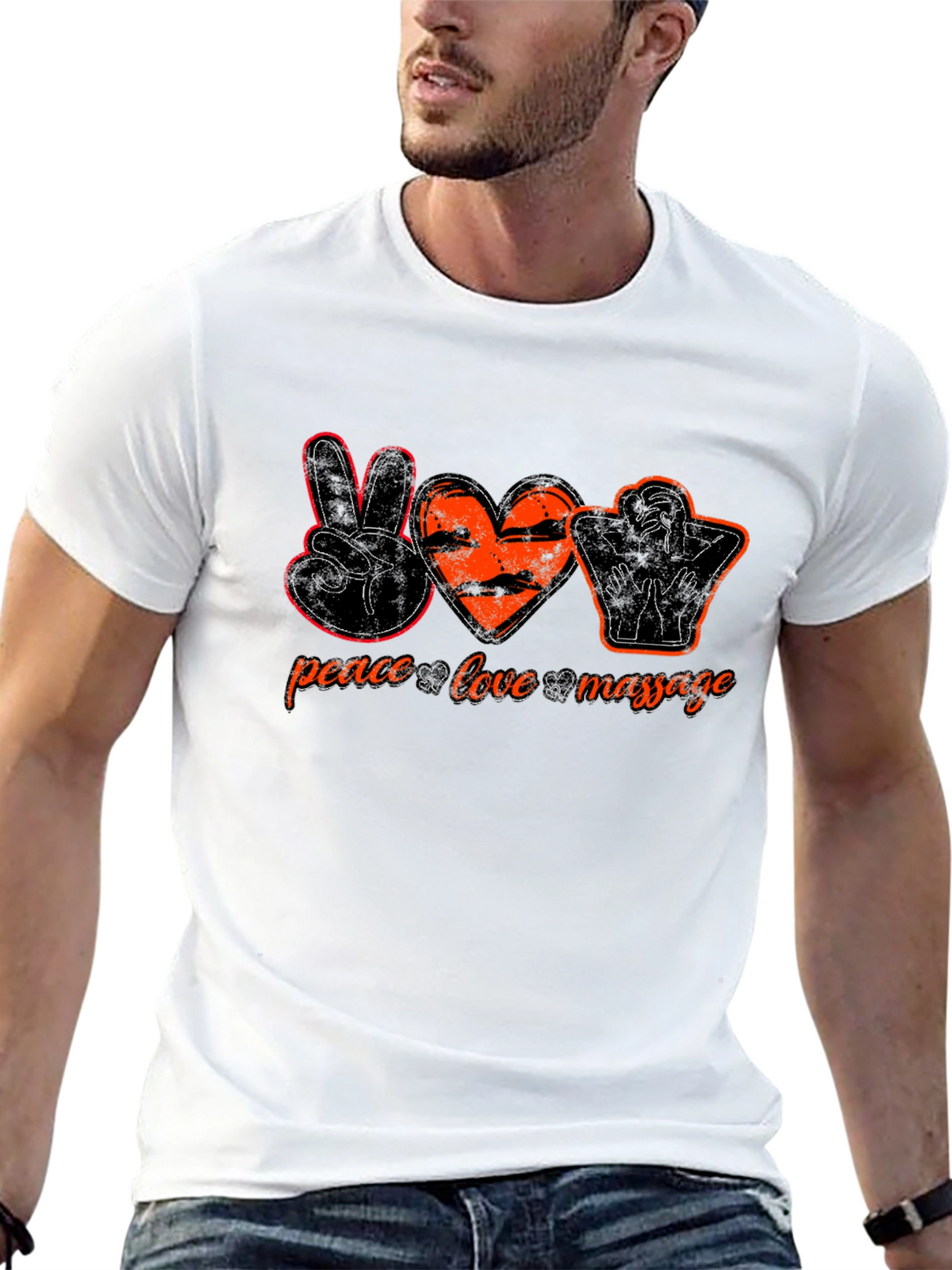 Peace Love Massage Graphic Tee