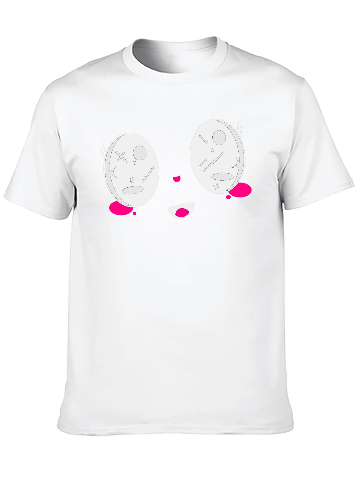 Kawaii Face Black T-Shirt - Anime Style