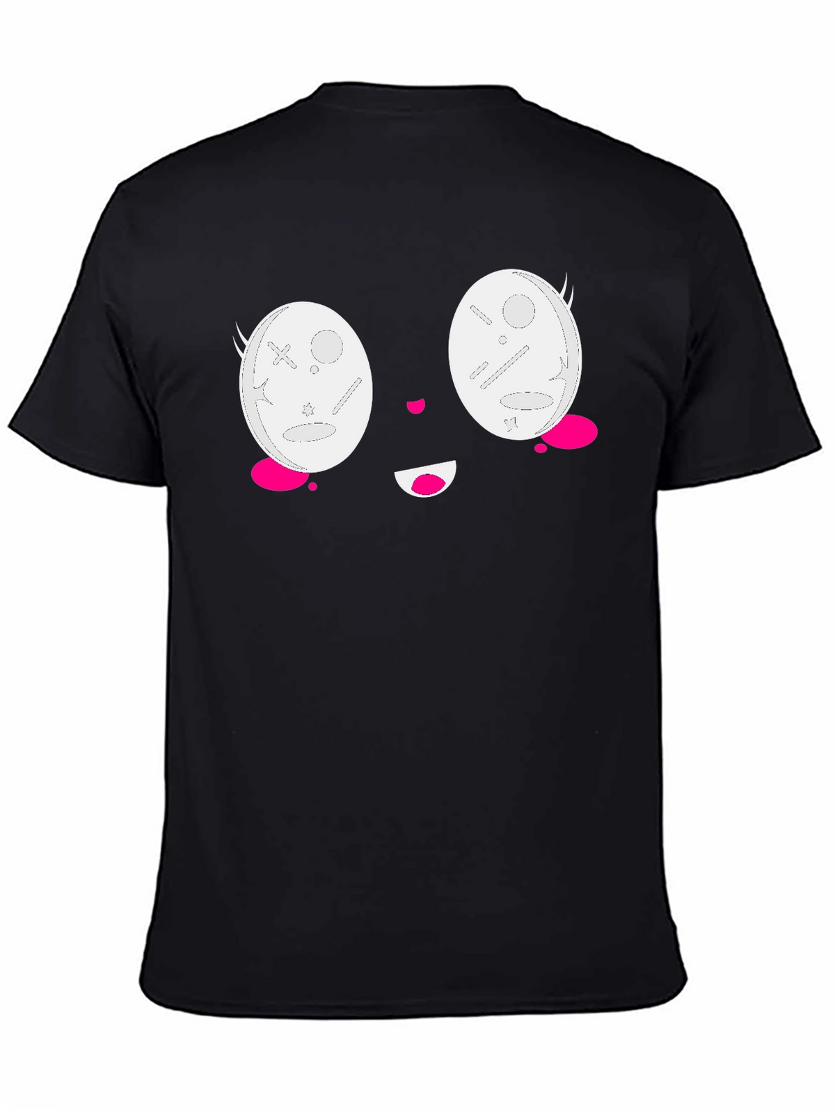 Kawaii Face Black T-Shirt - Anime Style