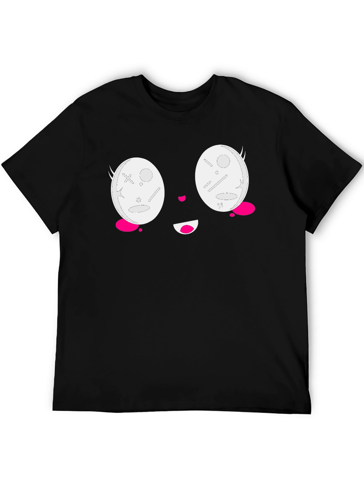 Kawaii Face Black T-Shirt - Anime Style