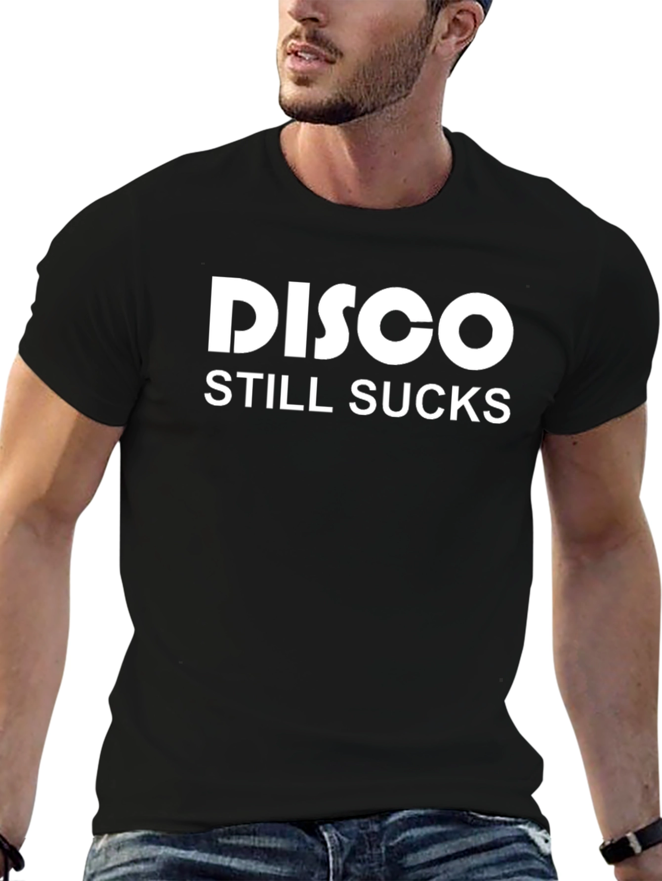 Disco Still Sucks Slogan T-Shirt - Bold Statement Tee