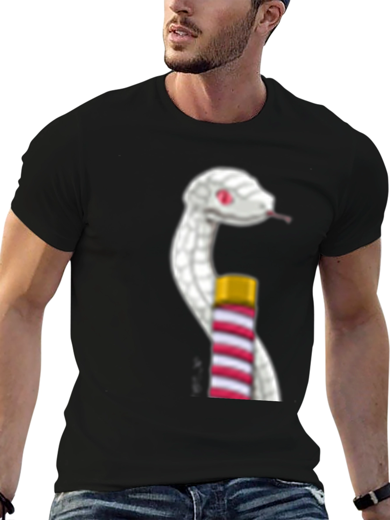 Snake & Staff T-Shirt - Stylish Graphic Tee