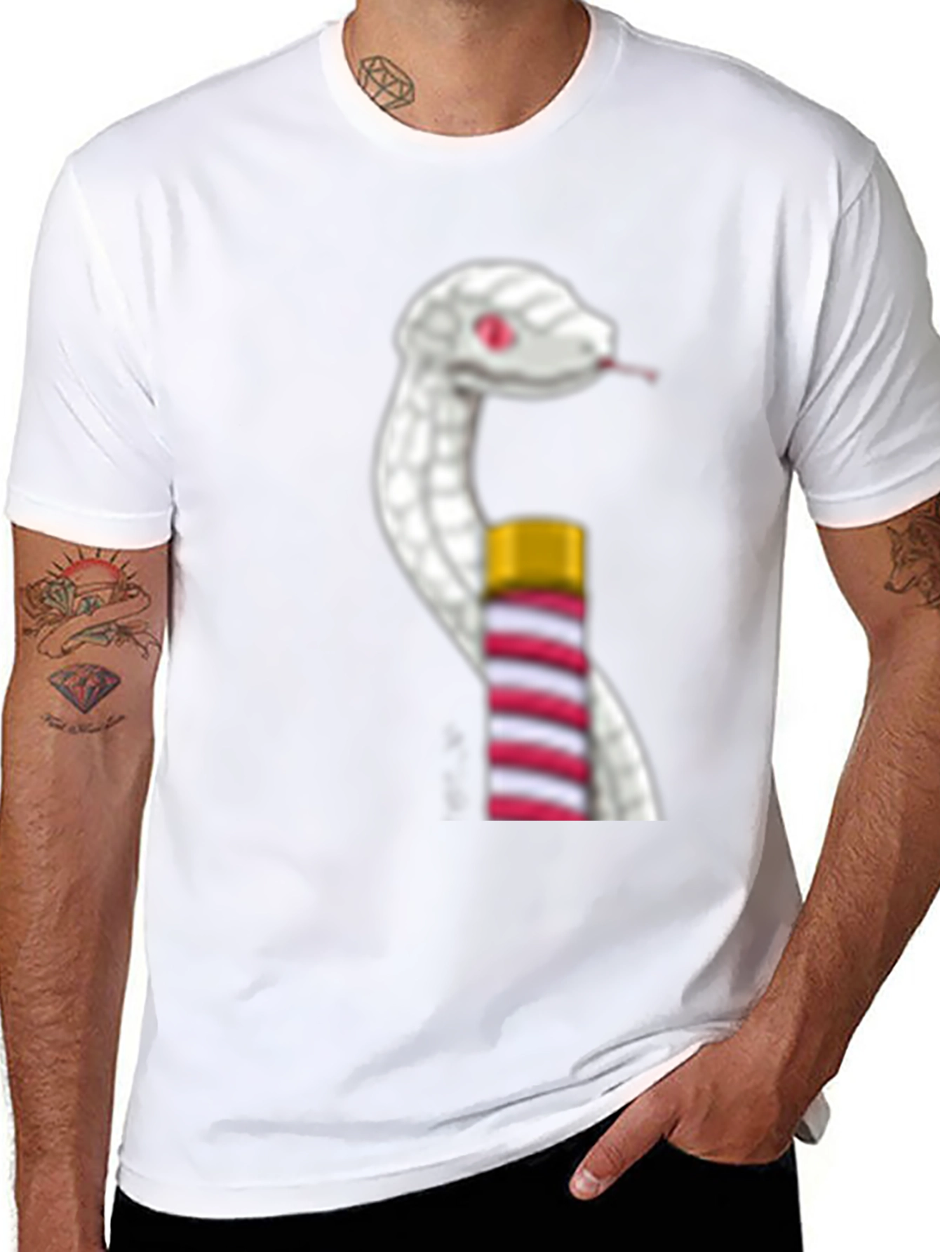 Snake & Staff T-Shirt - Stylish Graphic Tee