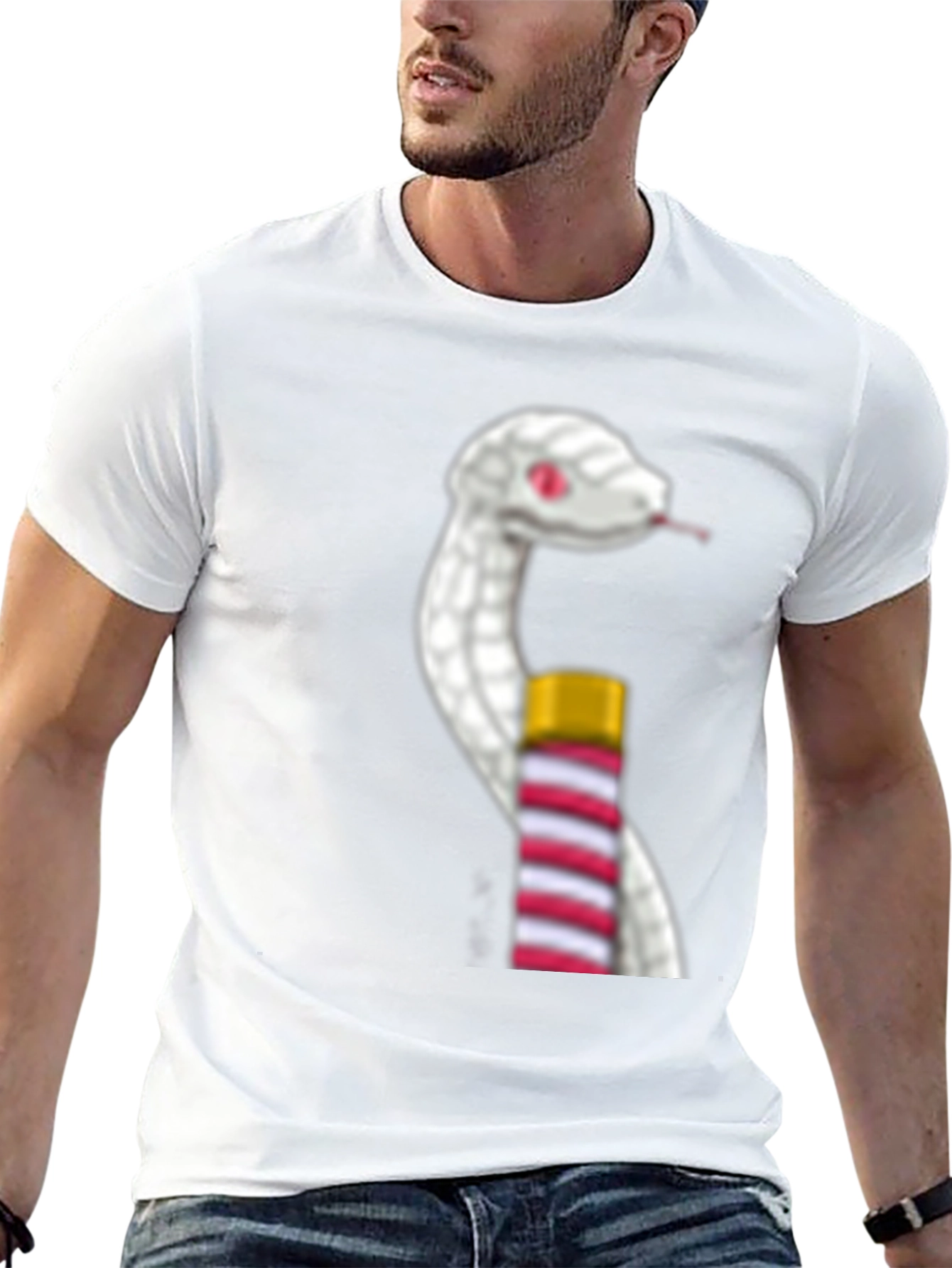 Snake & Staff T-Shirt - Stylish Graphic Tee