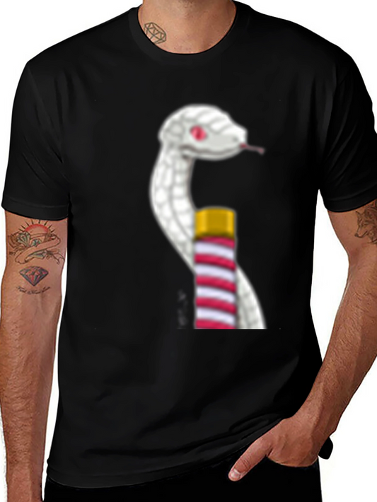 Snake & Staff T-Shirt - Stylish Graphic Tee