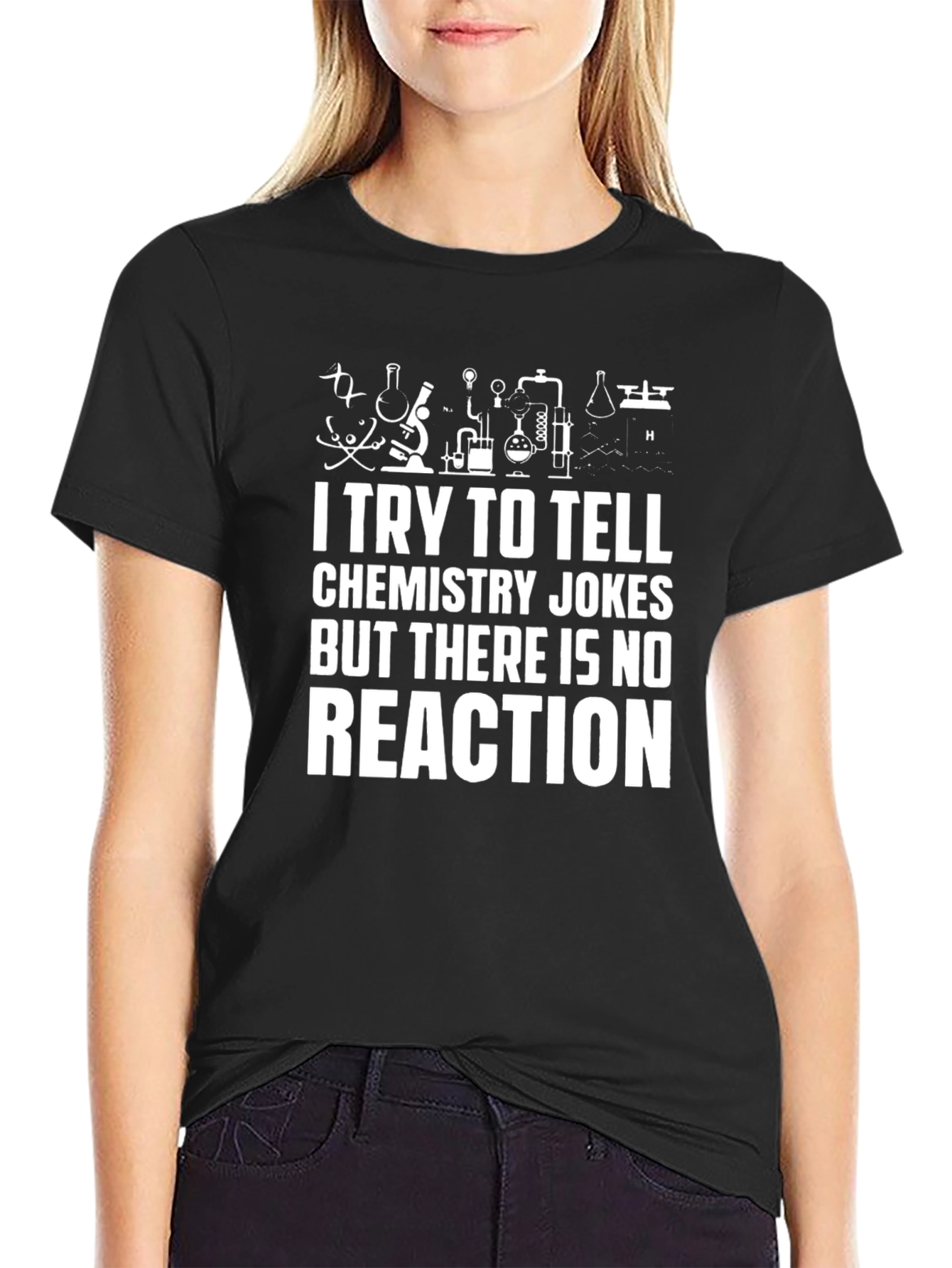 Chemistry Jokes T-Shirt - No Reaction