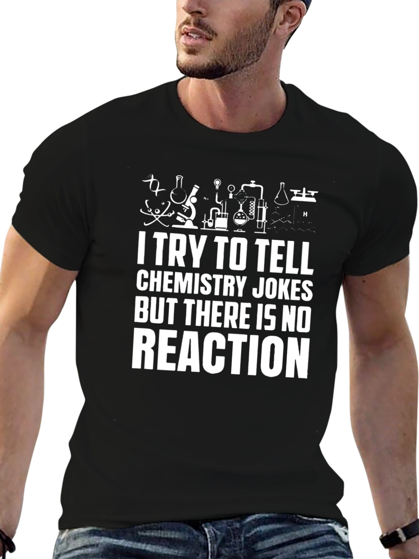 Chemistry Jokes T-Shirt - No Reaction