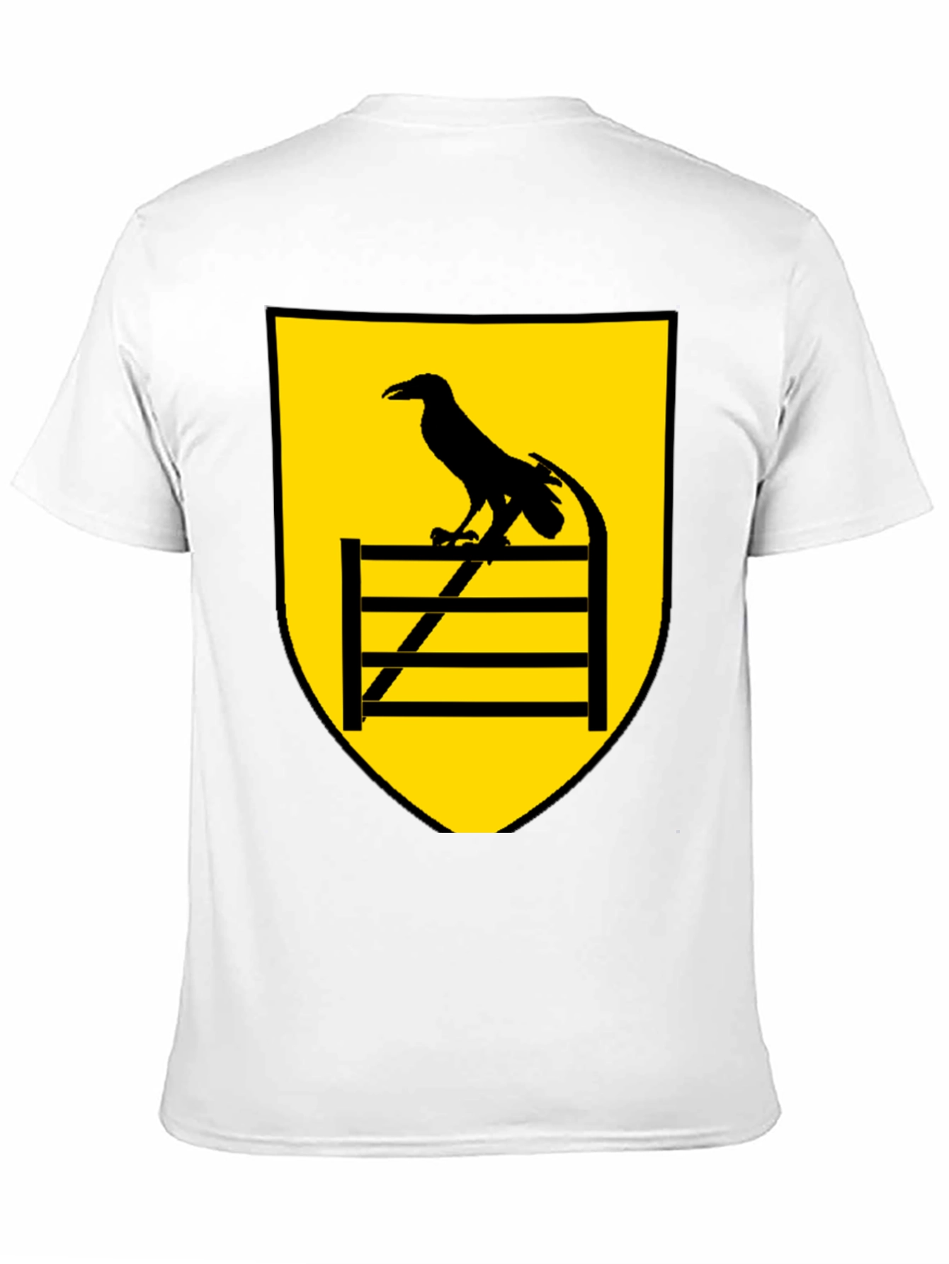 Raven Perched on Fence Black Tee
