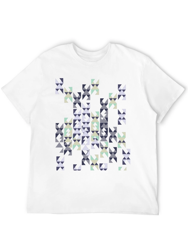 Geometric Triangles Graphic Print Black Tee