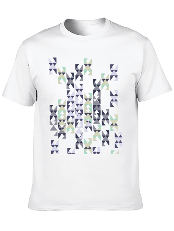Geometric Triangles Graphic Print Black Tee