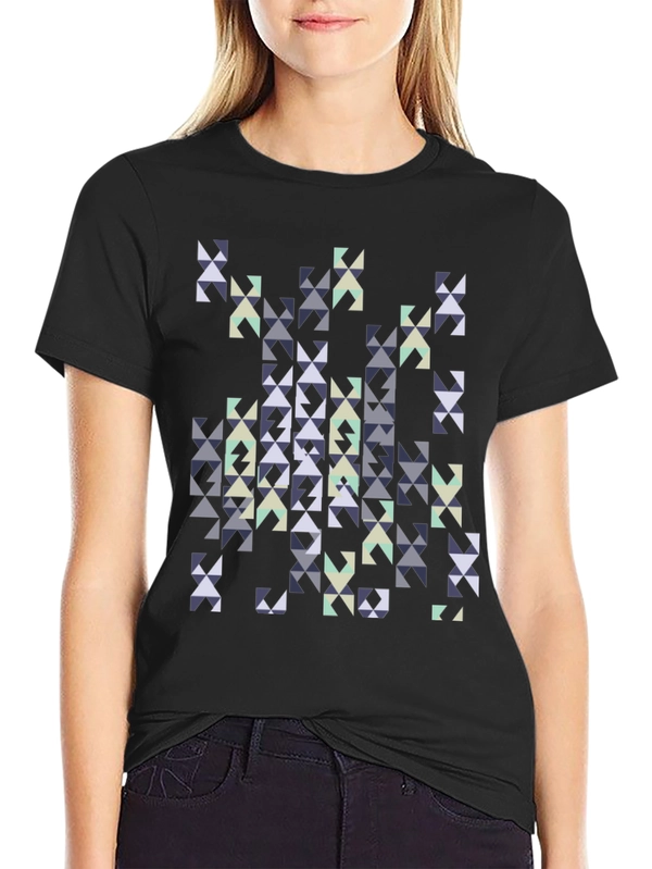 Geometric Triangles Graphic Print Black Tee