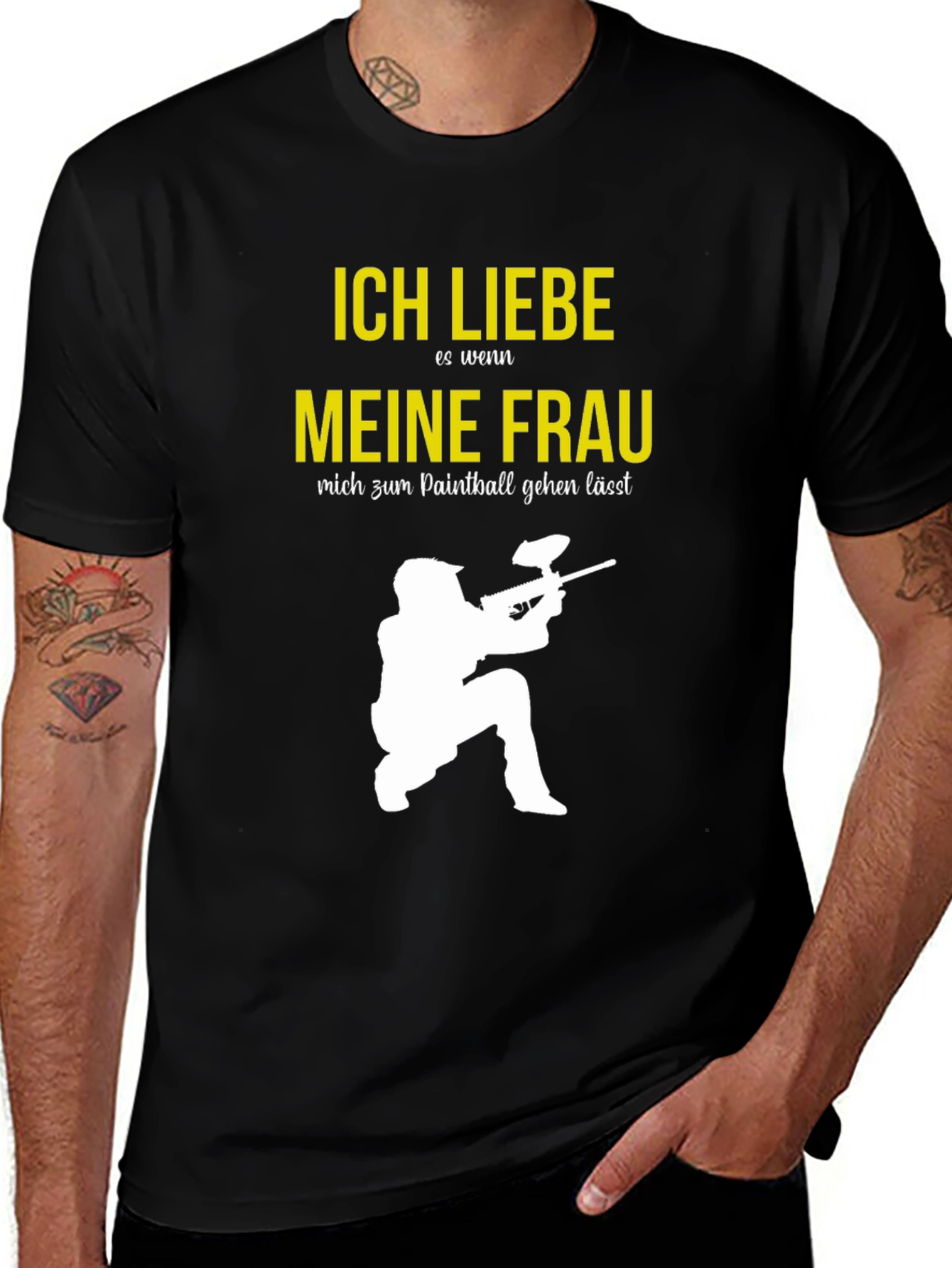 Ich Liebe Meine Frau Paintball T-Shirt - Black
