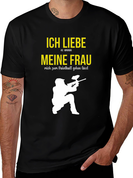 Ich Liebe Meine Frau Paintball T-Shirt - Black