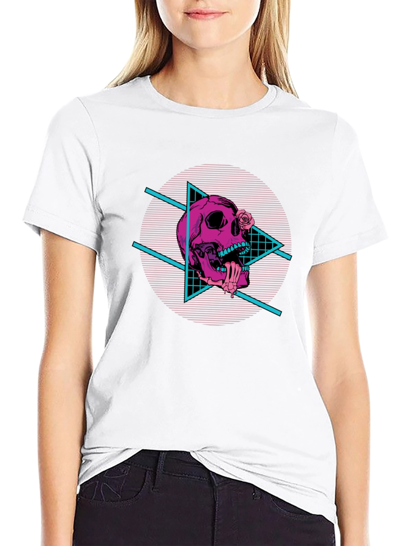 Skull Vaporwave Graphic T-Shirt