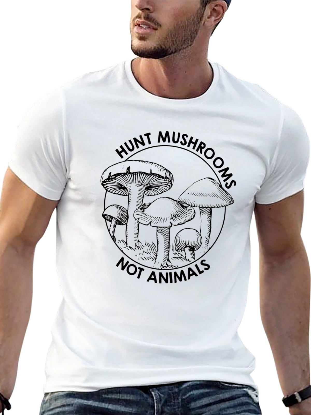 Hunt Mushrooms Graphic Tee - Black
