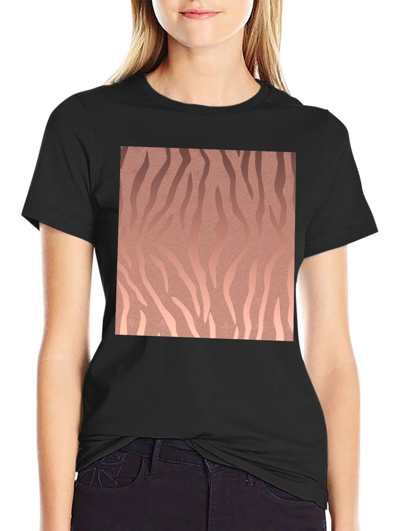 Abstract Pattern Black T-Shirt