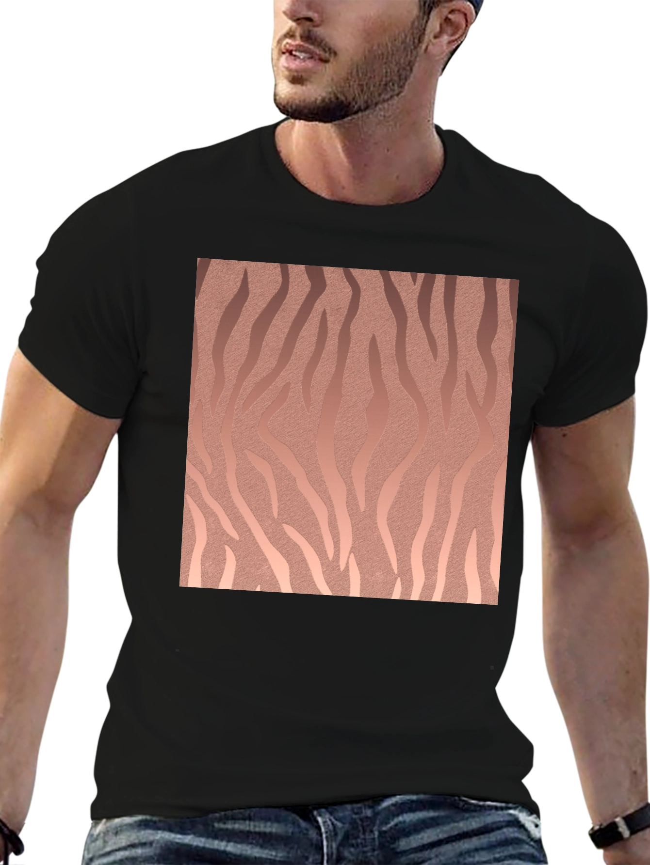 Abstract Pattern Black T-Shirt