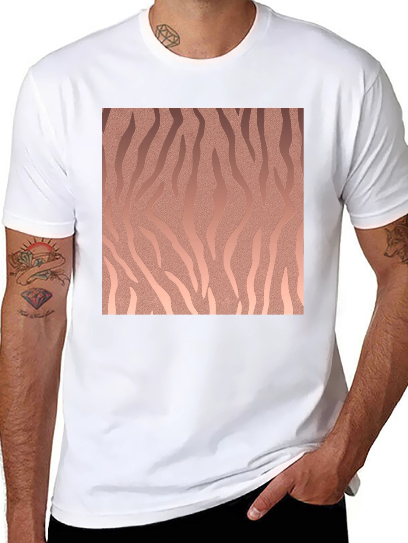 Abstract Pattern Black T-Shirt