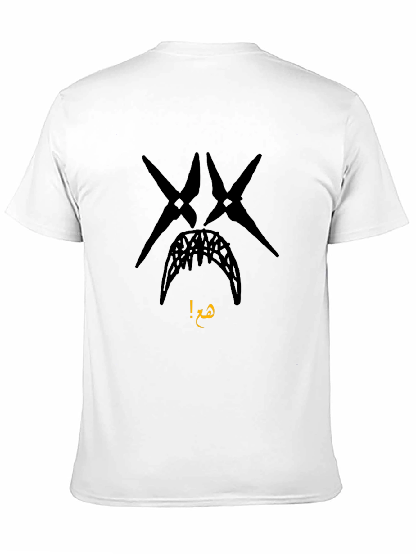 Edgy Graphic Tee - Black Crew Neck Cotton T-Shirt