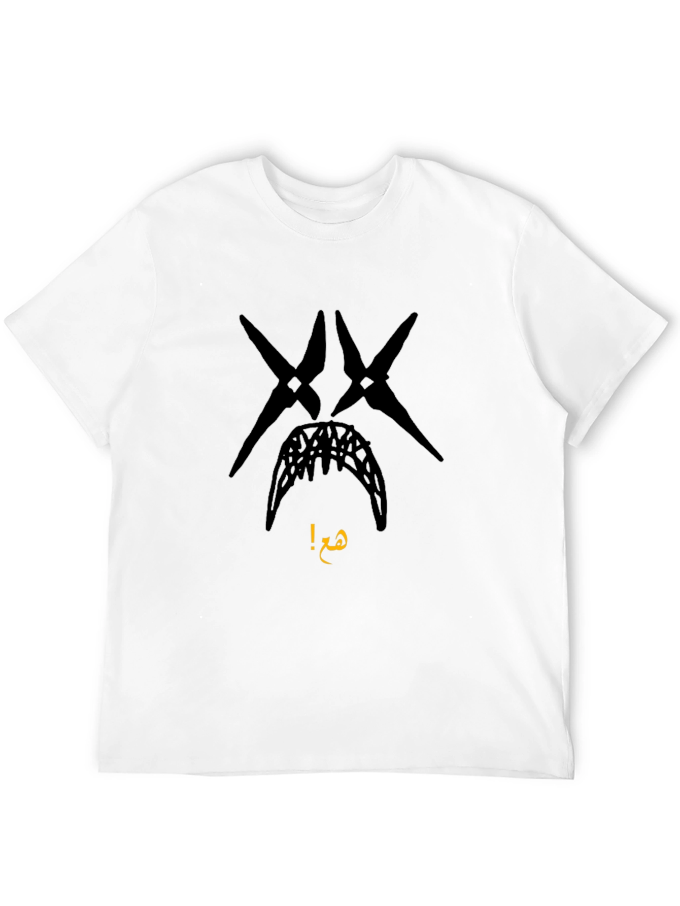 Edgy Graphic Tee - Black Crew Neck Cotton T-Shirt