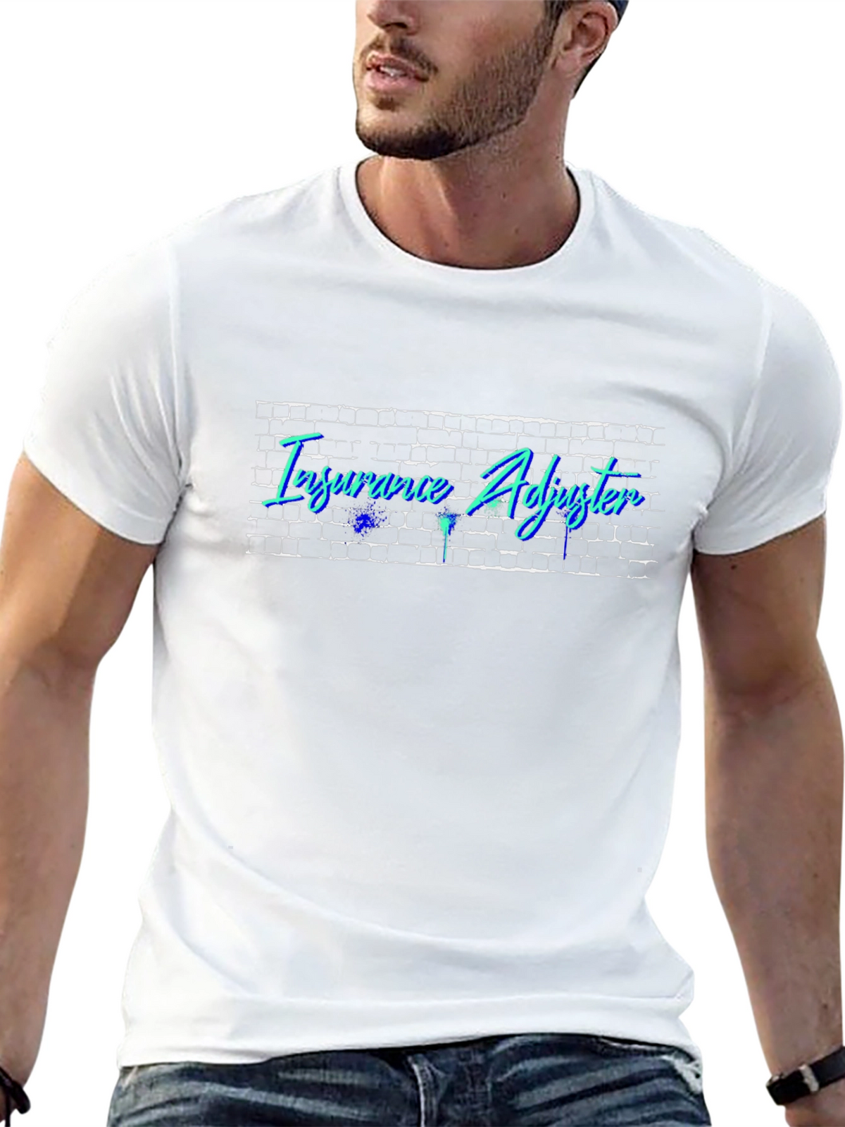 Insurance Adjuster Brick Wall Graphic T-Shirt