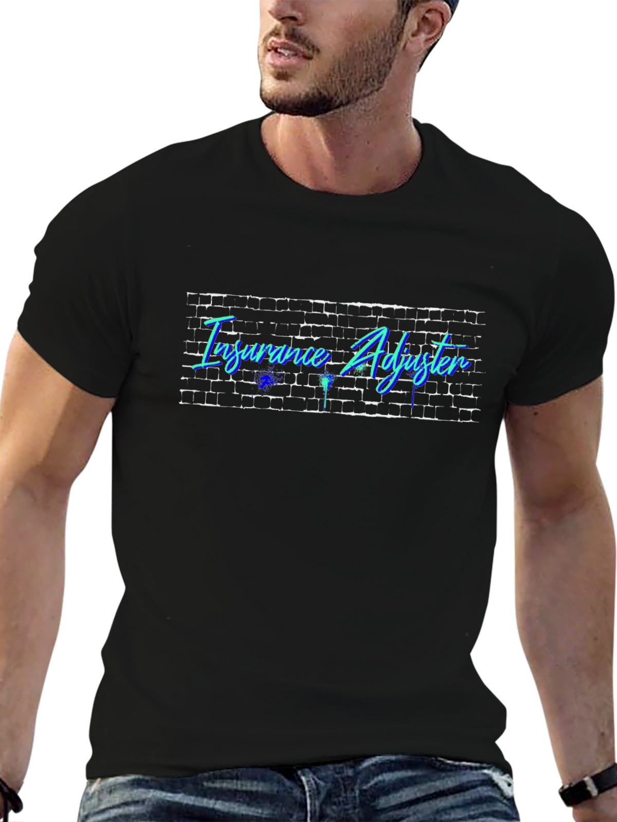 Insurance Adjuster Brick Wall Graphic T-Shirt