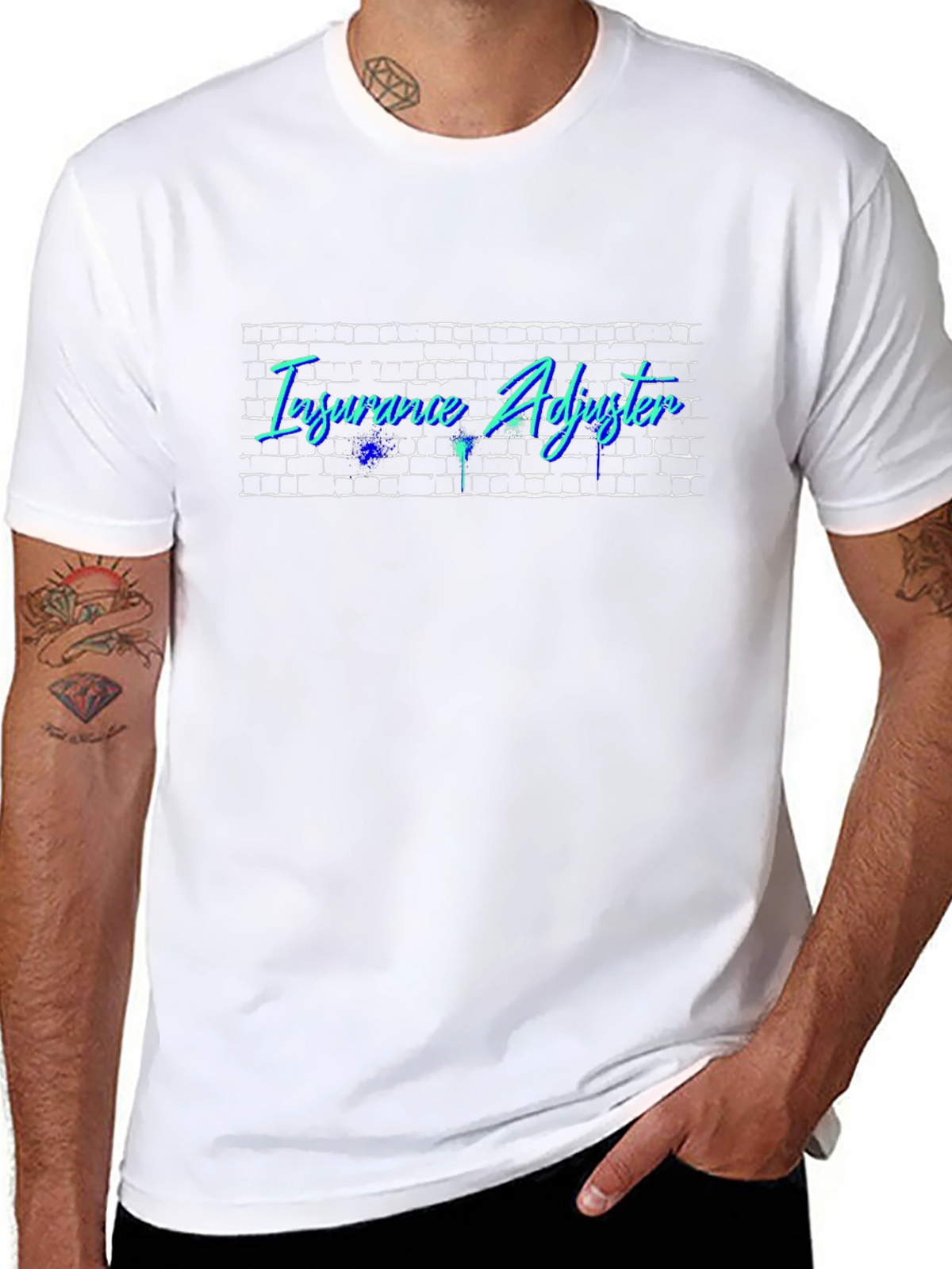 Insurance Adjuster Brick Wall Graphic T-Shirt