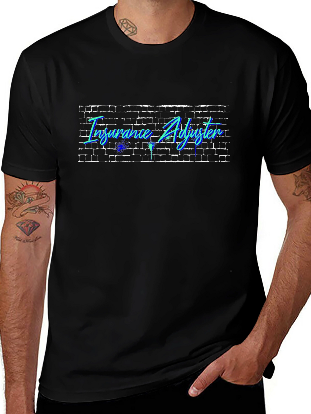 Insurance Adjuster Brick Wall Graphic T-Shirt