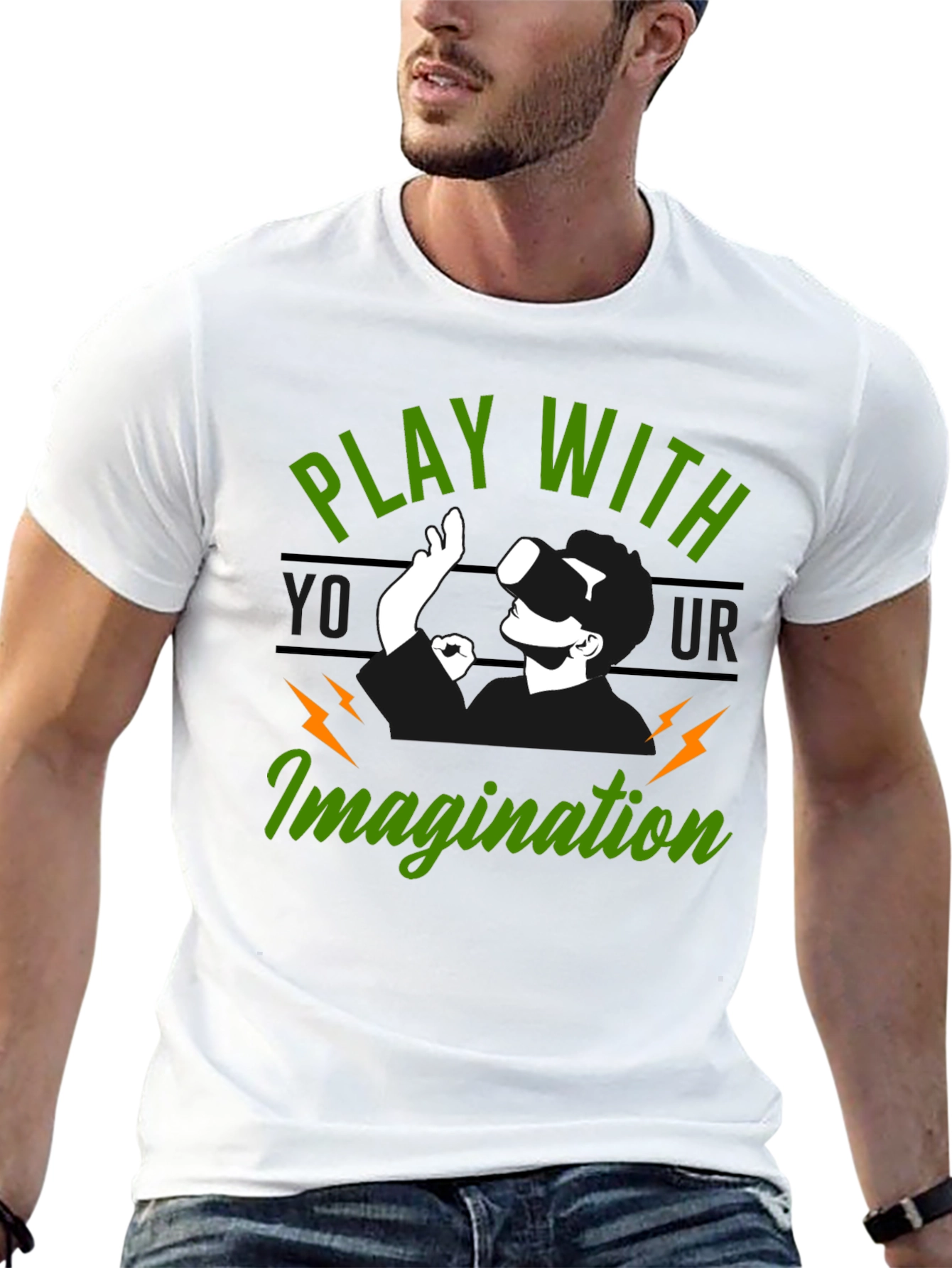 Play With Your Imagination Black Graphic T-Shirt
