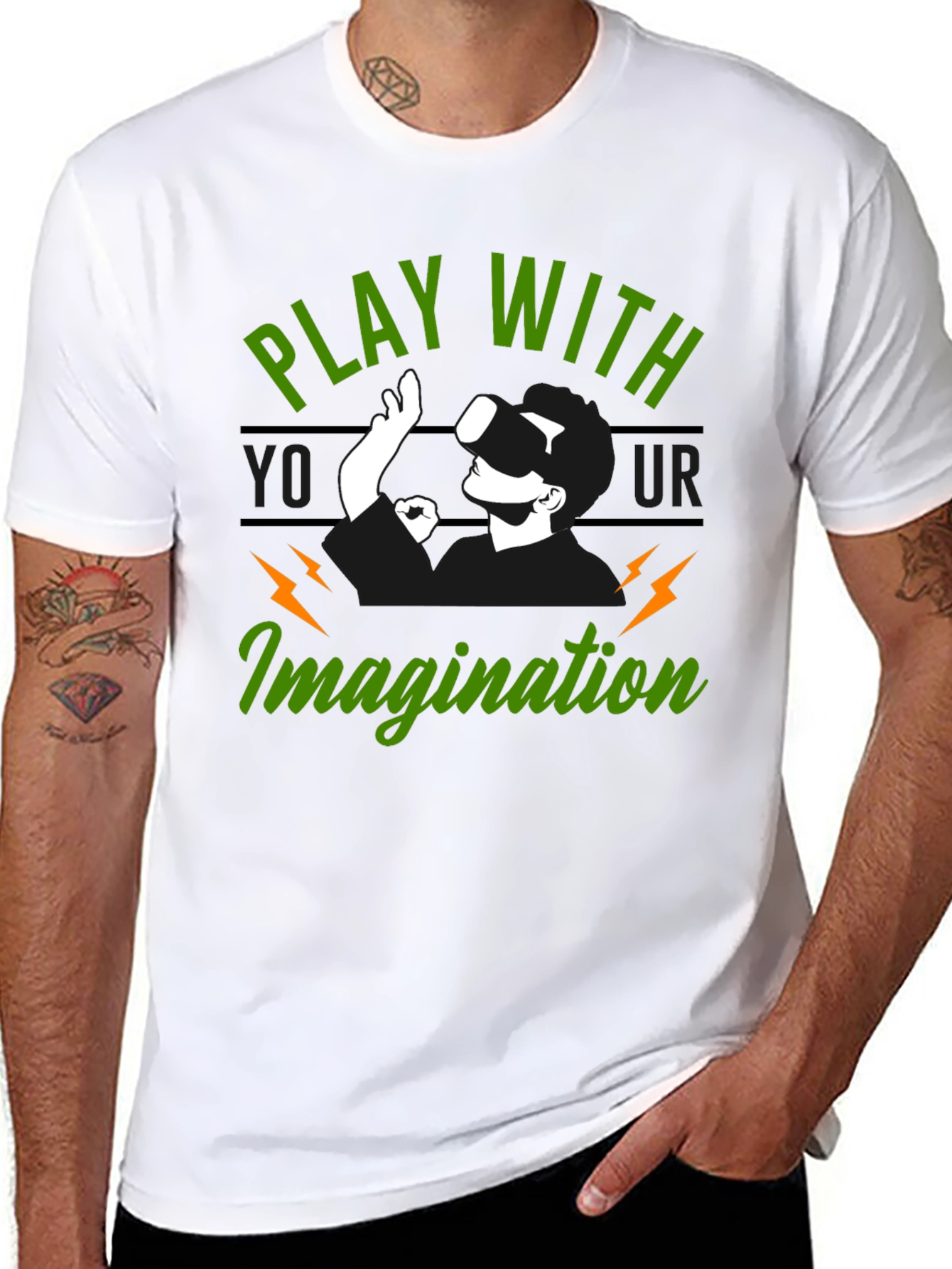 Play With Your Imagination Black Graphic T-Shirt