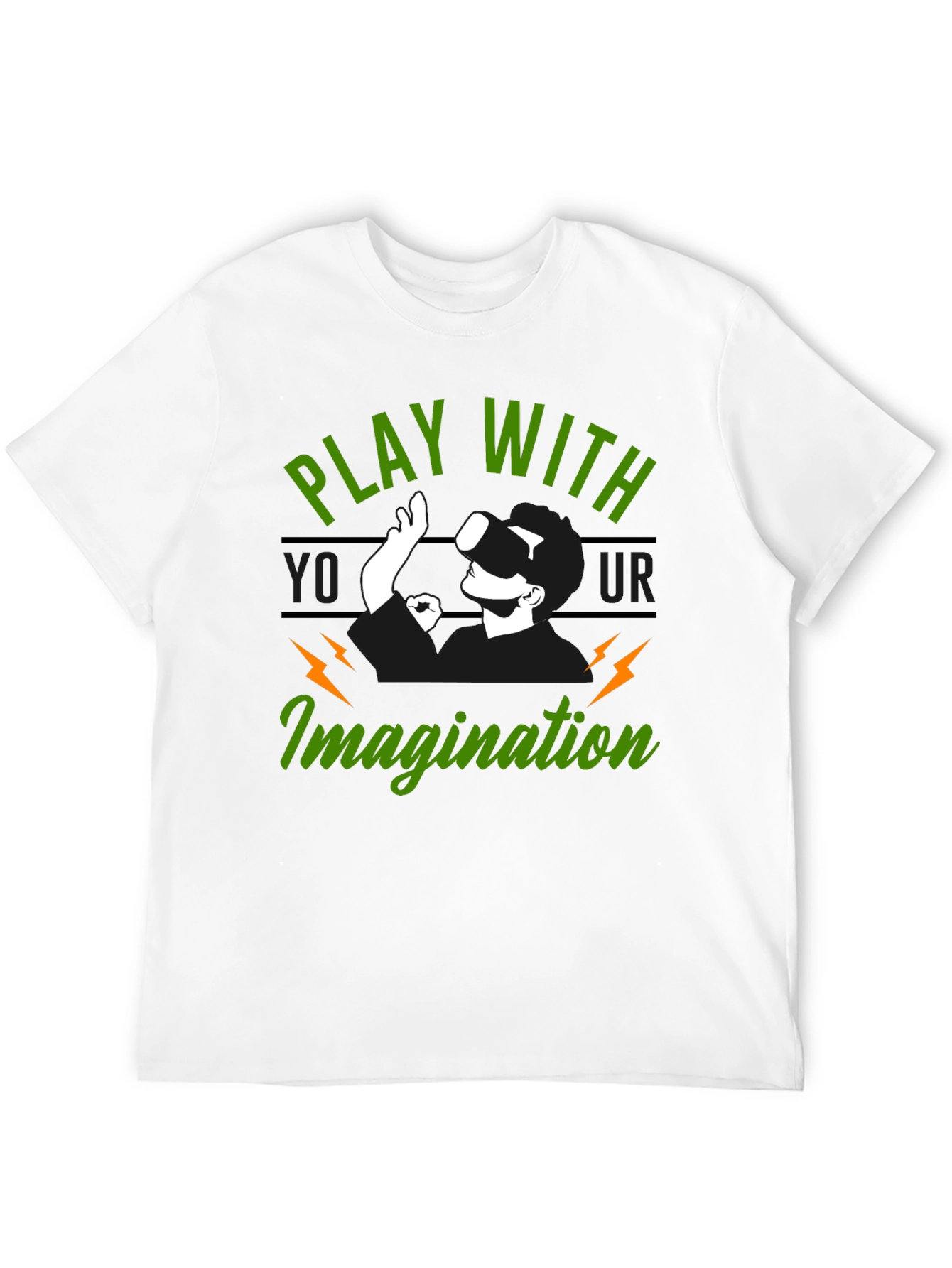 Play With Your Imagination Black Graphic T-Shirt