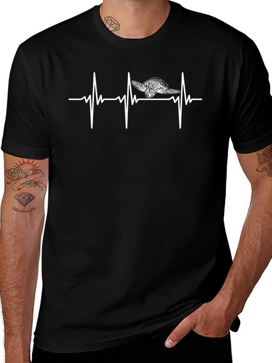 Turtle Heartbeat Graphic Tee - Black T-Shirt