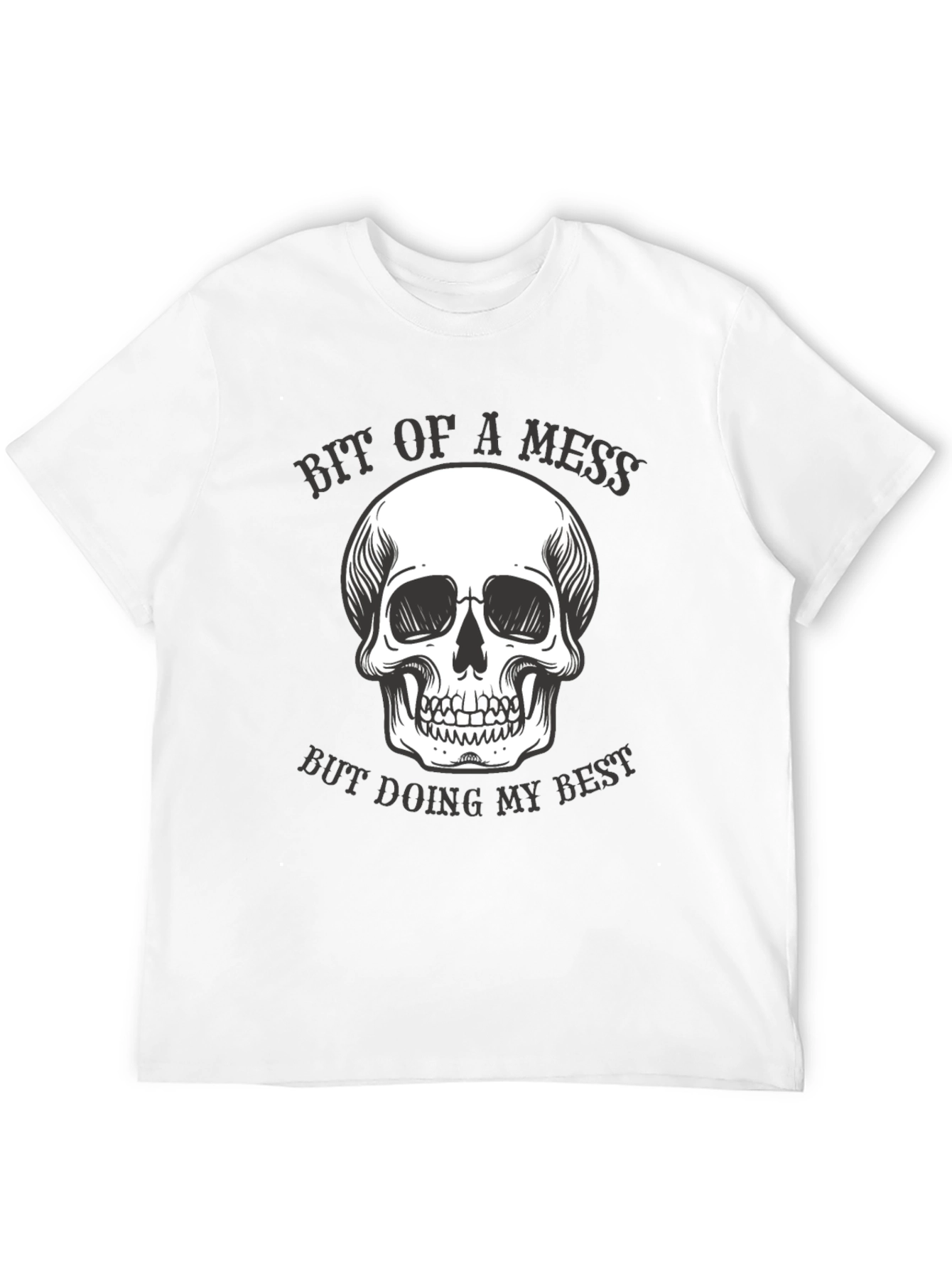 Bit of a Mess Skull Graphic T-Shirt