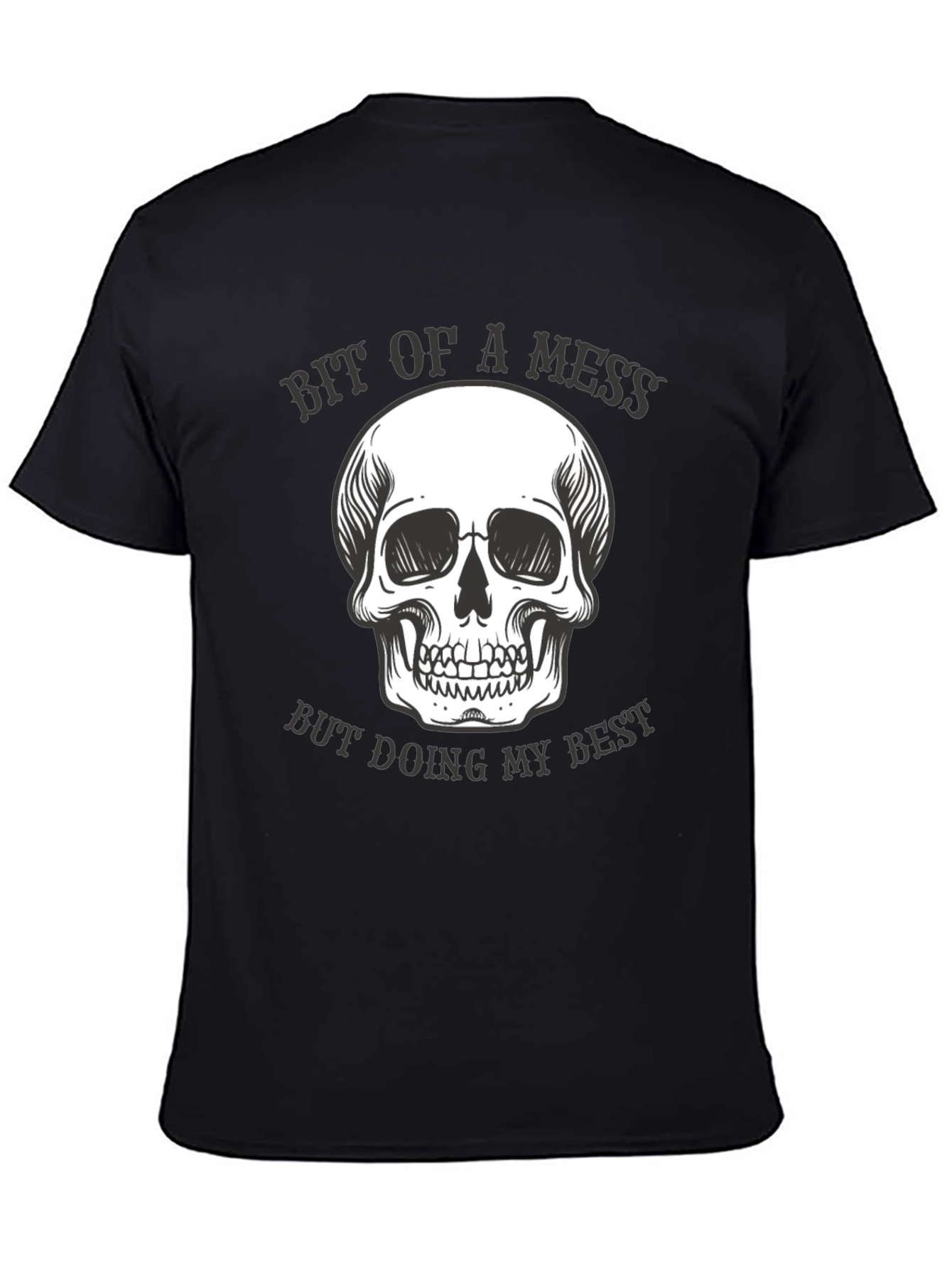 Bit of a Mess Skull Graphic T-Shirt