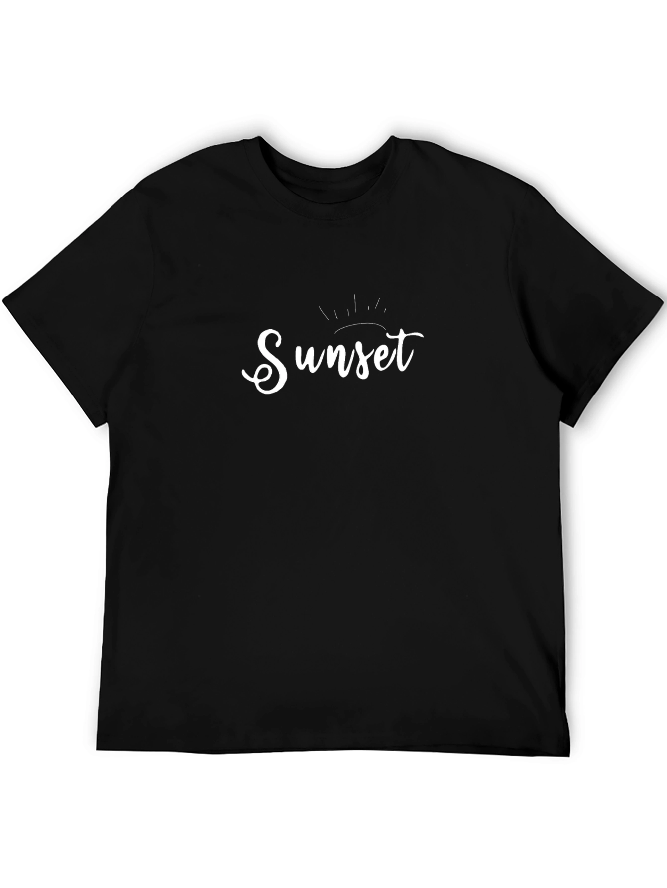 Sunset Graphic Print Black T-Shirt