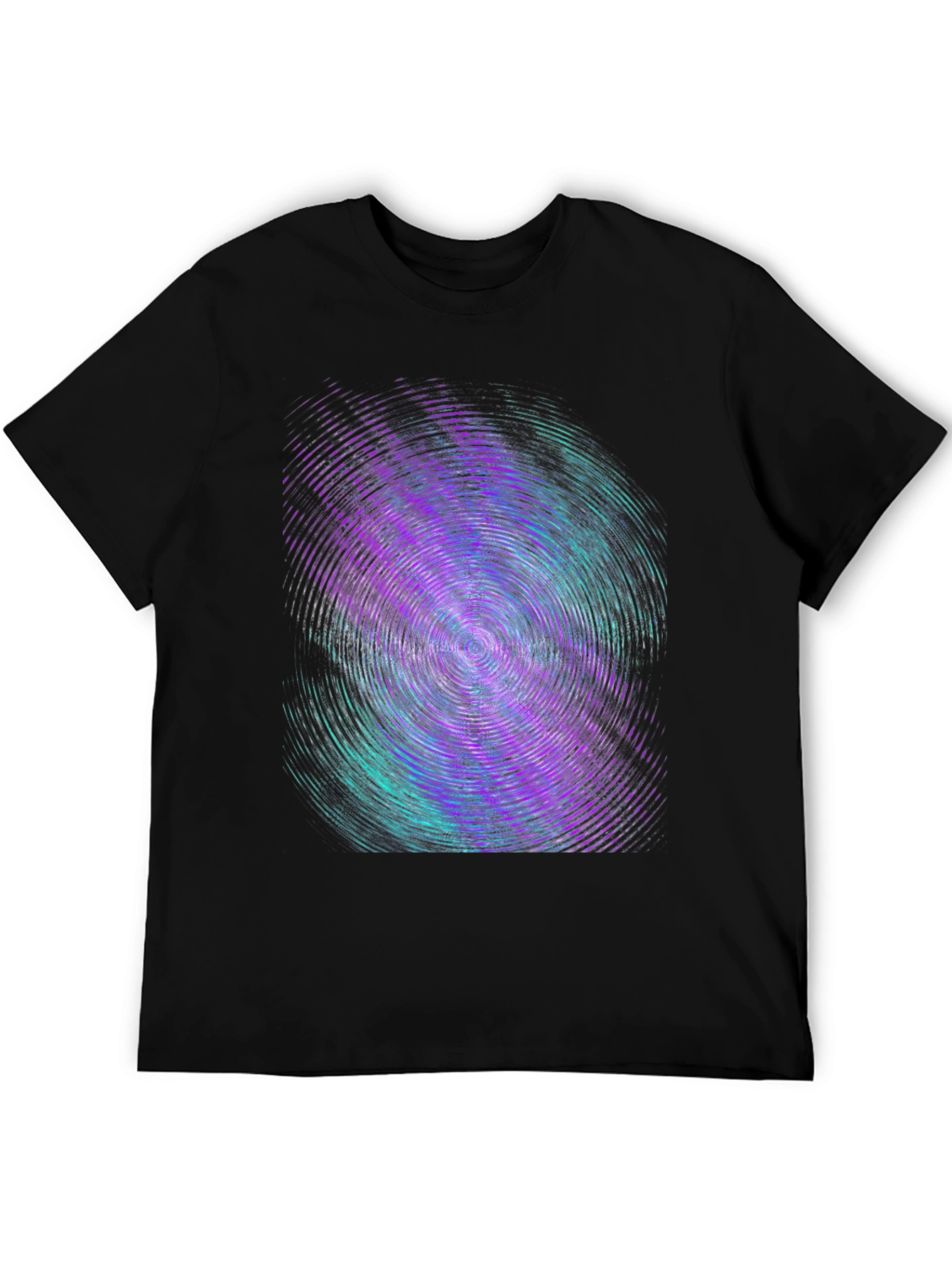 Abstract Swirl Graphic Tee - Black Cotton Comfort