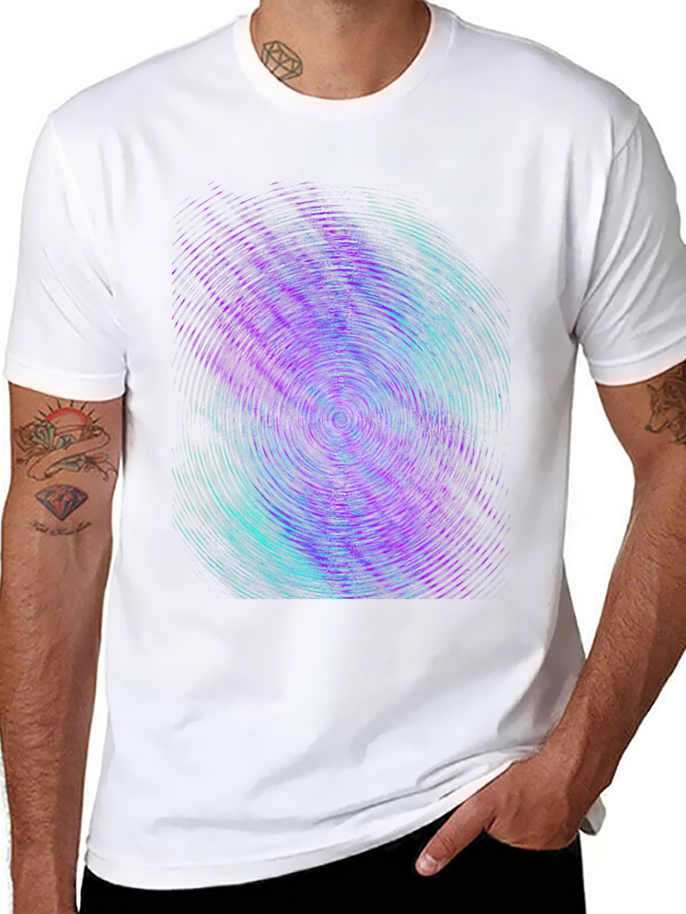 Abstract Swirl Graphic Tee - Black Cotton Comfort